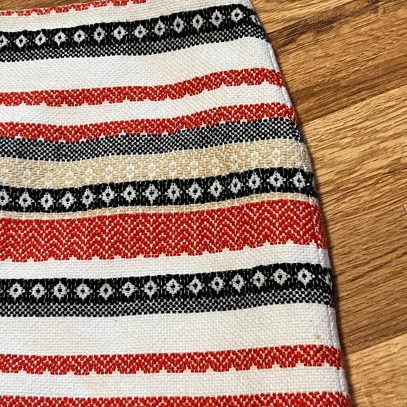LOFT 100% Cotton Mini Skirt Size 4 Southwestern Tribal Striped Boho Preppy - Picture 6 of 11